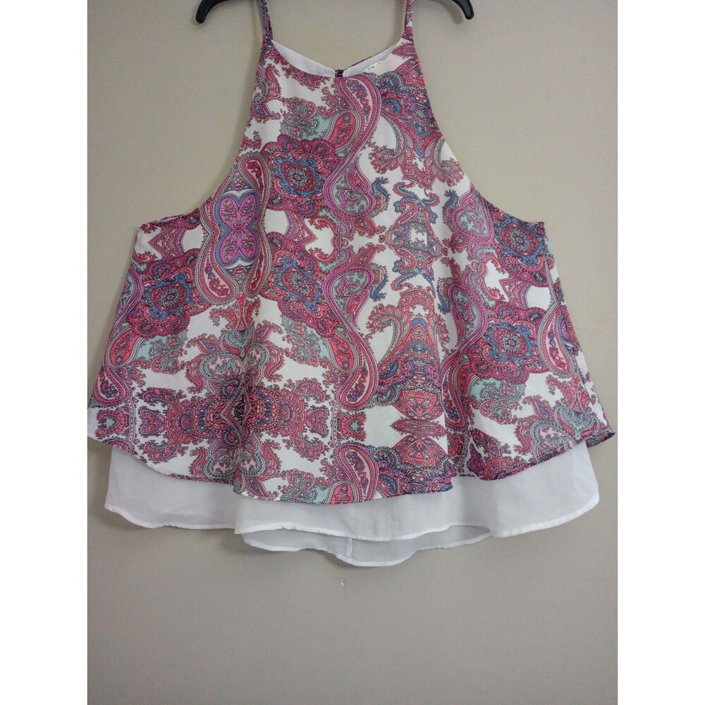 Papaya Sleeveless Halter Style Top Blouse Size Large